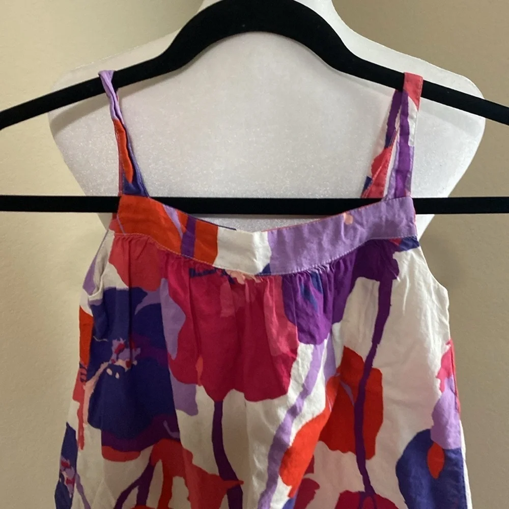 GapKids Vibrant Purple and Pink Abstract Floral Lined Girls Dress. Size S. (6/7)